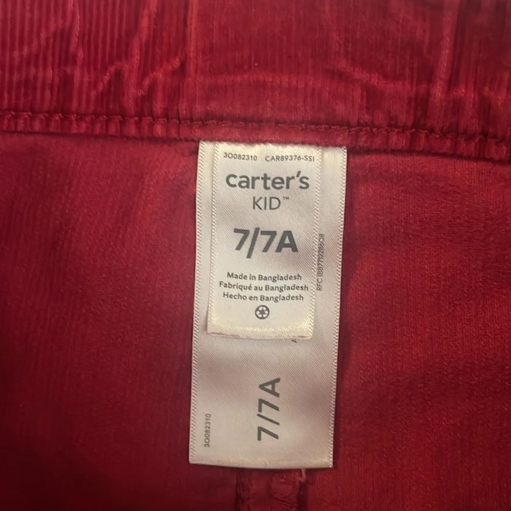 Carter's Red Corduroy Skirt for Kids  7/7A adjustable‎ waistband,  2 pockets Y2K